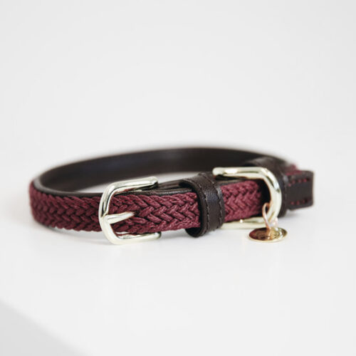 Halsband Kentucky gevlochten Nylon bordeaux